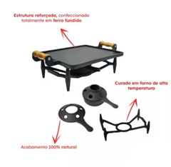 RECHAUD FERRO FUNDIDO RETANGULAR