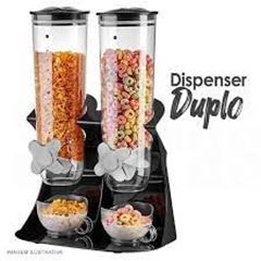 DISPENSER DUPLO DE CEREAIS 1,5L, NA COR PRETA