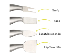 JOGO PARA QUEIJO DE INOX COM 4 PEÇAS - MIMO STYLE - AC20340