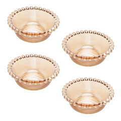 CONJUNTO 4 BOWLS CRISTAL PEARL AMBAR 12X4CM