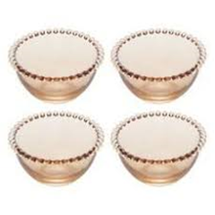 CONJUNTO 4 BOWLS CRISTAL PEARL AMBAR 12X4CM