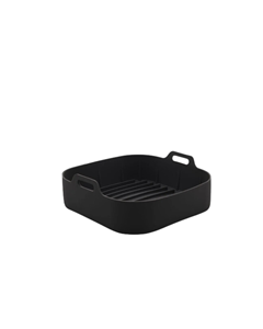 FORMA QUADRADA DE SILICONE PARA AIR FRYER PRETA 20CM X 9CM 