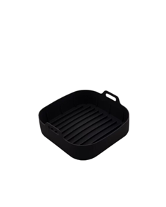 FORMA QUADRADA DE SILICONE PARA AIR FRYER PRETA 20CM X 9CM 