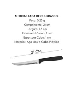 FACA CHURRASCO COLOR PRETO