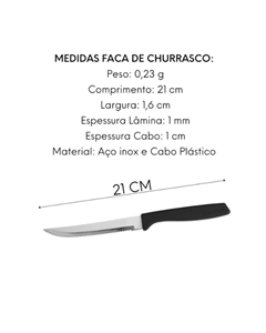 FACA CHURRASCO COLOR PRETO