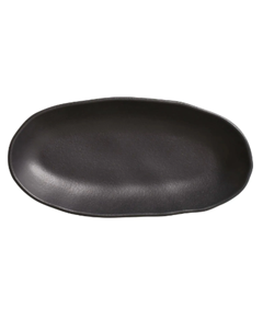 TRAVESSA OVAL FUNDA GRANDE ORGÂNICO PRETO MATTE 32X16CM