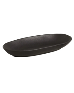 TRAVESSA OVAL FUNDA GRANDE ORGÂNICO PRETO MATTE 32X16CM