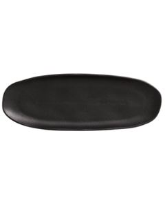 TRAVESSA OVAL RASA GRANDE ORGÂNICO PRETO MATTE 36X13CM