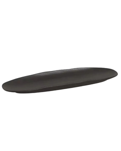 TRAVESSA OVAL RASA GRANDE ORGÂNICO PRETO MATTE 36X13CM