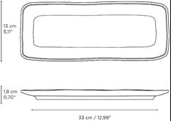 TRAVESSA RETANGULAR MÉDIA TITANIUM 33X13 CM