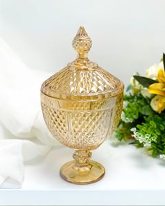 POTICHE C/PE PERSEU AMBAR 15X28CM-7227