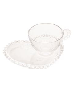 XICARA CHA C/PRATO CORACAO PEARL - 28382