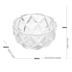 BOWL TIGELA DE CRISTAL DE CHUMBO DELI DIAMOND 11X5,5CM