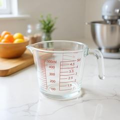 JARRA MEDIDORA DE VIDRO 500ML LYOR ALÇA COM MARCAÇÃO PARA RECEITAS COPO