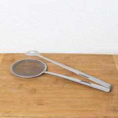 ESCUMADEIRA COM PEGADOR PARA FRITURA INOX 28CM