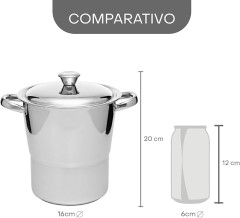 LYOR - CUSCUZEIRA DE AÇO INOX 16CM X 16CM X 20CM