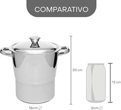 LYOR - CUSCUZEIRA DE AÇO INOX 16CM X 16CM X 20CM