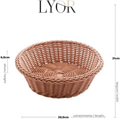 CESTA REDONDA DE RATTAN PLÁSTICO 21CM X 7CM