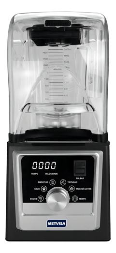 LIQUIDIFICADOR METVISA BL212ED DIGITAL 2000W PRETO COM ABAFADOR 2L
