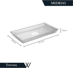TRAVESSA LINES 27,5CM X 14CM X 2,5CM CRISTAL