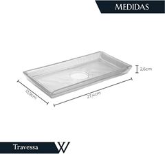 TRAVESSA LINES 27,5CM X 14CM X 2,5CM CRISTAL