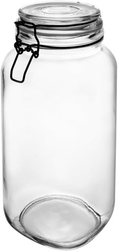 POTE HERMÉTICO DE VIDRO COM SILICONE E CLIPE EM METAL VINTAGE PRETO 2,3L -