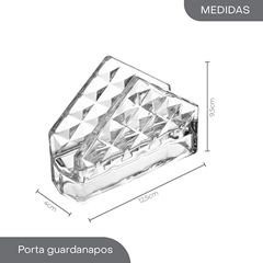 PORTA GUARDANAPOS DE CRISTAL DIAMOND 12,5CM X 4CM X 9,5CM