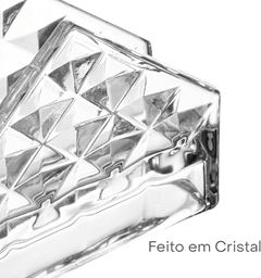 PORTA GUARDANAPOS DE CRISTAL DIAMOND 12,5CM X 4CM X 9,5CM