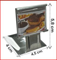 MINI DISPLAY 4,5X5,8CM PORTA ETIQUETA EM NOX 600298